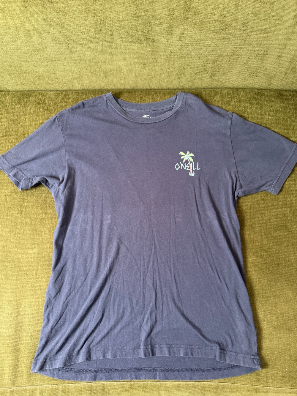 O'Neill Navy Short Sleeve Logo Tee with Palm Graphic